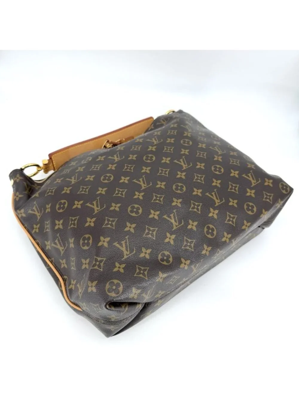 Louis Vuitton Handbag Sully MM Shoulder Monogram Canvas Brown Gold Vintage